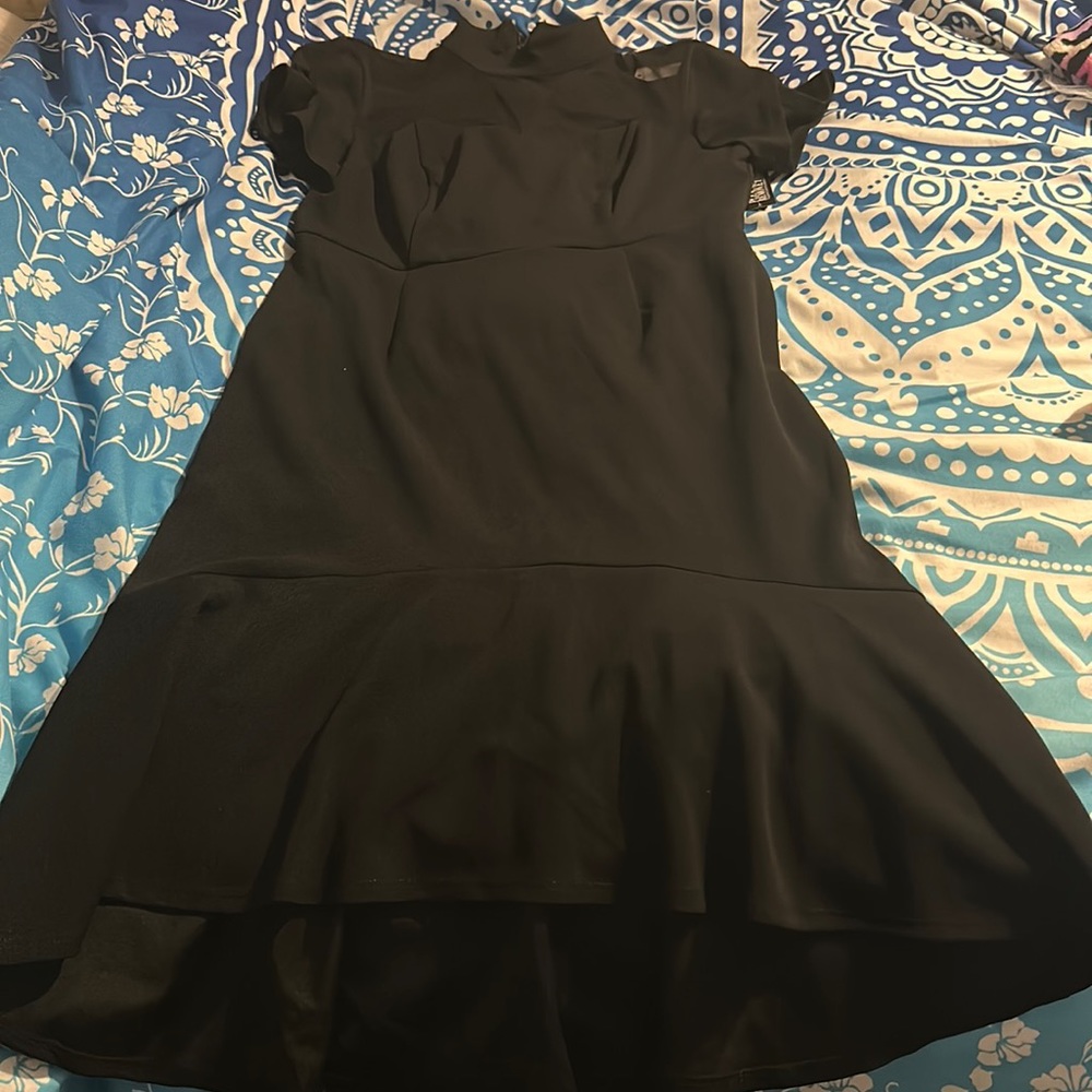 Black dress with sheer neck area